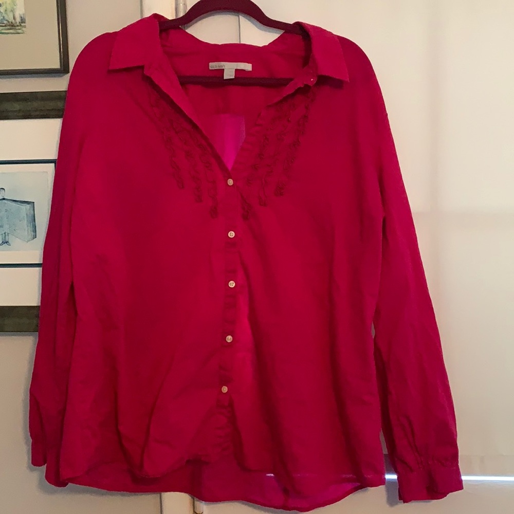 Pink Old Navy long sleeve shirt with drill detail